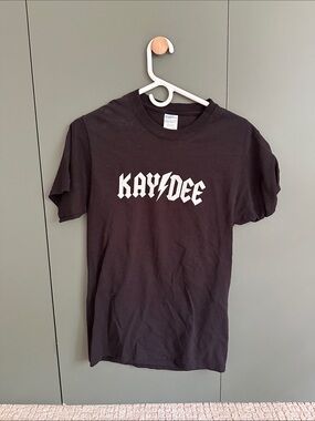 Gildan Black Short Sleeve Tee with White 'KAY/DEE' Graphic